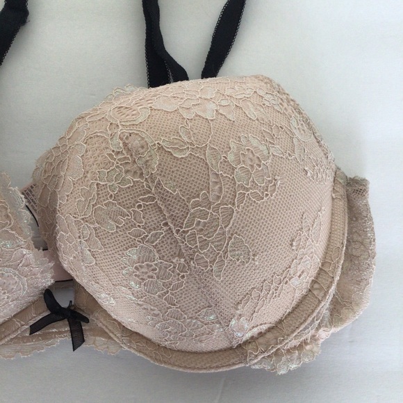 VICTORIAS SECRET DREAM ANGELS PUSH UP BRA SHIMMER LACE SIZE 34C - Picture 4 of 14